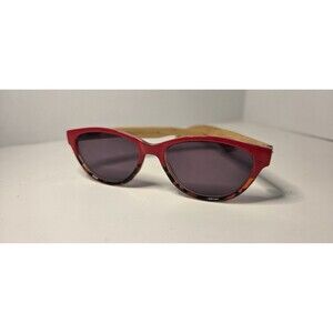 Blue Planet Sunglasses Rx Strength +1.75 Readers  Red Frames Bamboo Arms